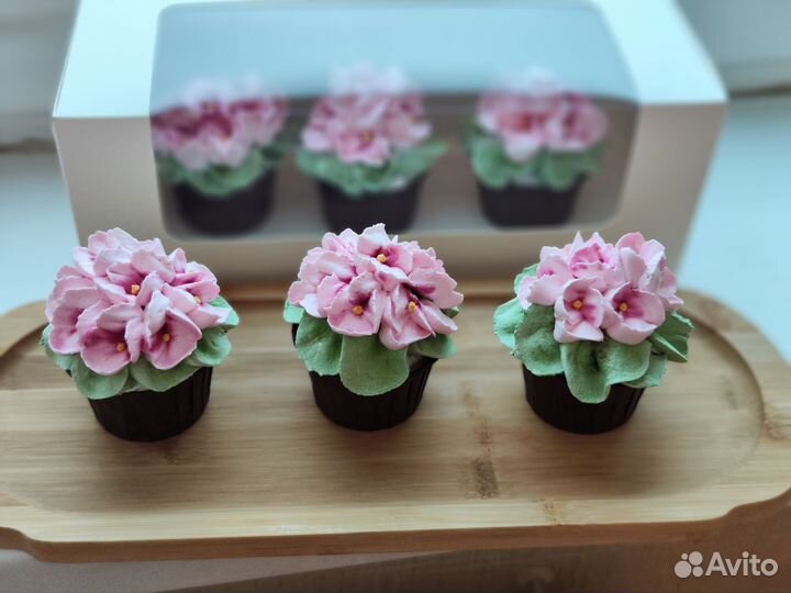 Фиалки из зефира