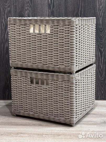 Набор корзин плетеных для ванной комнаты