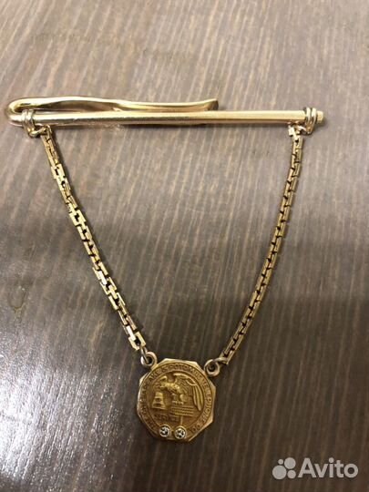 Зажим для галстука (антикв-т, золото, бриллианты)