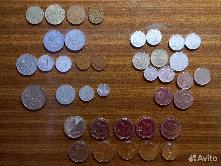 Монеты,Литва,Чехия,Грузия,Хорватия