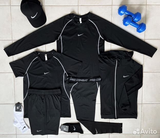 Рашгард Nike Black со строчкой - 5/1, 2/1