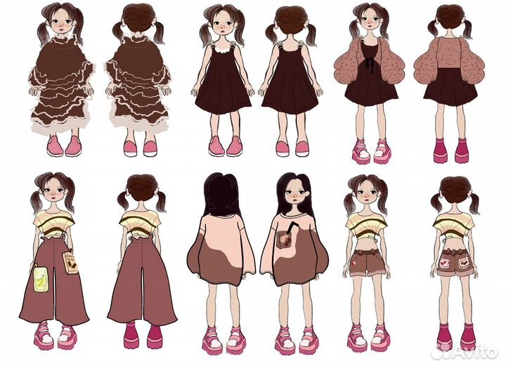 Дизайнер одежды Детская и взрослая одежда эскизы