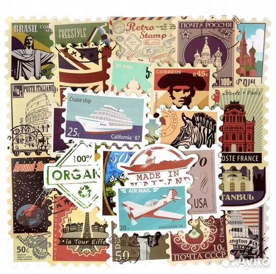 Марки стикеры наклейки