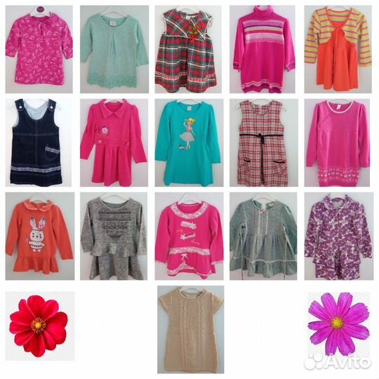 Платье с длинным рукавом для девочки с 1-6 лет