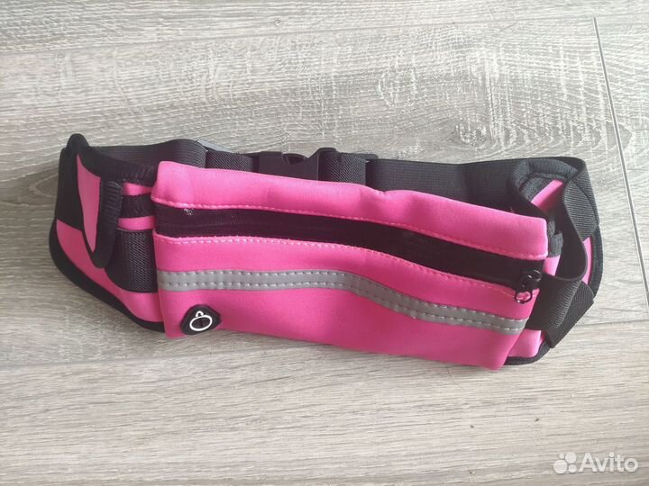 Розовая велосипедная поясная сумка