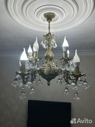 Люстра потолочная бронзовая
