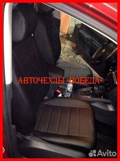 Чехлы Volkswagen Jetta 5 из экокожи чёрные Классик