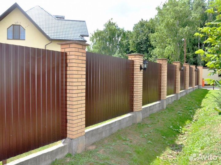 Заборы из профнастила, евроштакетника, 3D