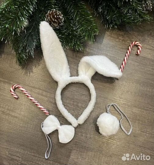 Ободок ушки зайчика с бабочкой и хвостиком