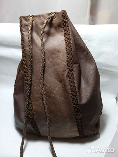 Кожаная сумка мешок