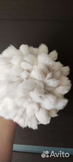 Шапка из норки вязаная. Из кролика