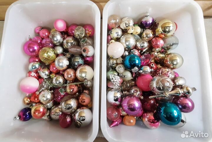 Елочные игрушки СССР стеклянные