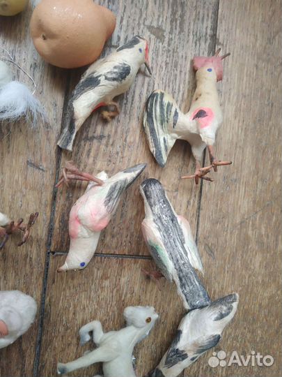 Ёлочные игрушки СССР, ватные, папье-маше