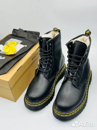 Ботинки Dr.Martens чёрные женские мех