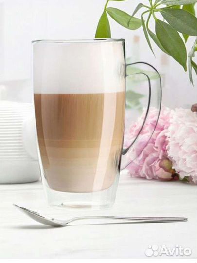 Новая кружка 400 мл стекло прочное прозрачное