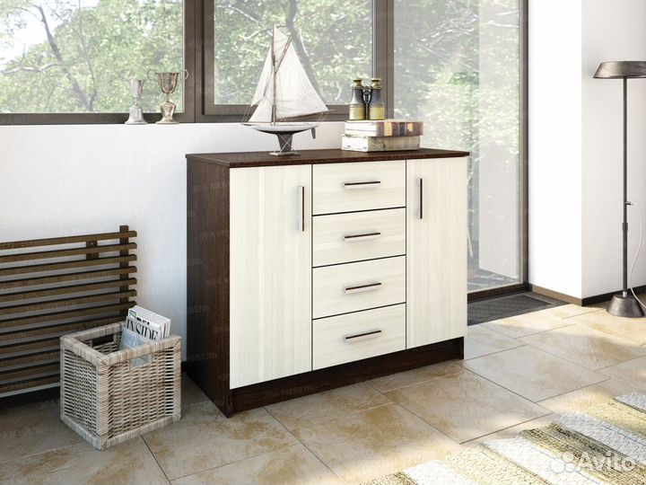 Комод 100 см 4 ящика 2 двери / Доставка 1-5 дней