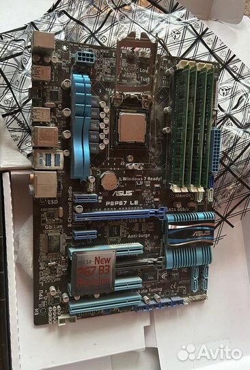 Процессор intel i72600, материнка asus p8p57 le