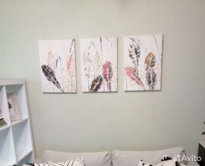Модульные интерьерные картины триптих бу