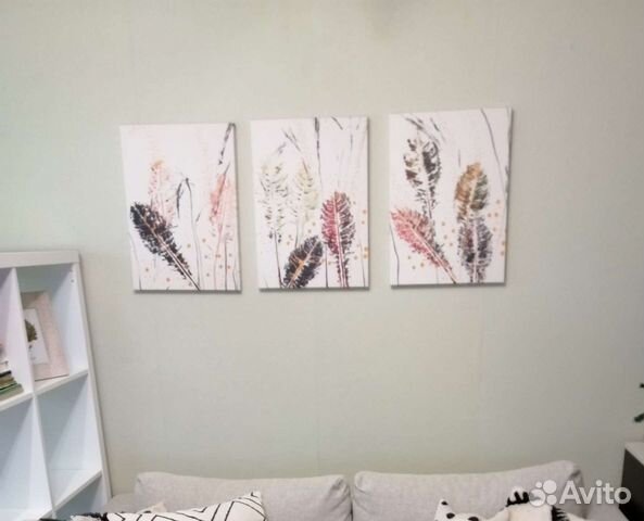 Модульные интерьерные картины триптих бу