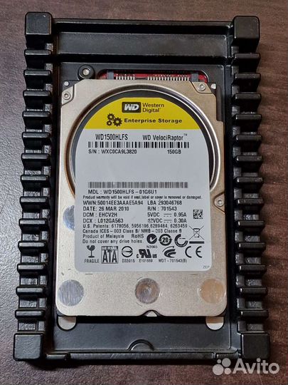Жесткий диск WD VelociRaptor 150 гб WD1500hlfs