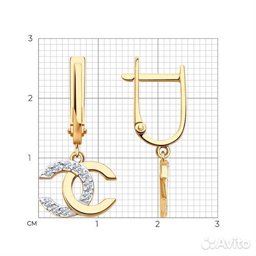 Серьги Diamant из золота, 51-121-02988-1