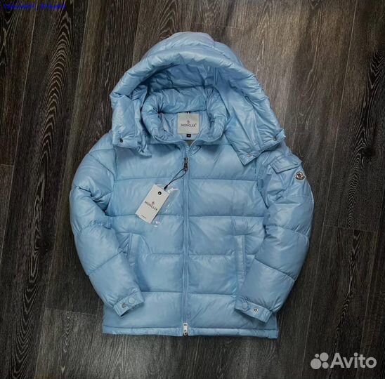 Пуховик Moncler голубой