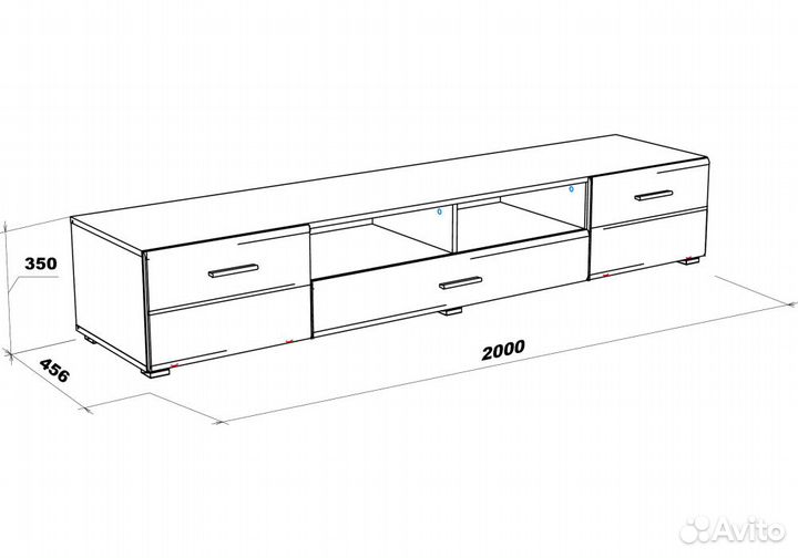 Тв-тумбы Shine 200 белая - белый глянец