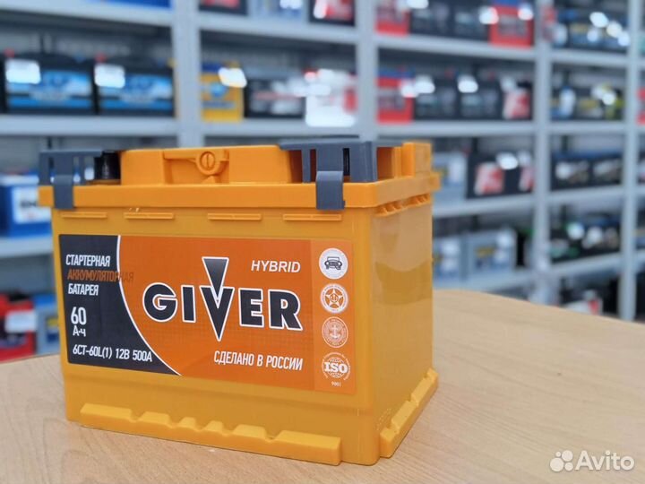 Аккумулятор giver 60 ач обратной поляр с доставкой