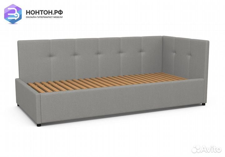 Софа Квадро рогожка серая