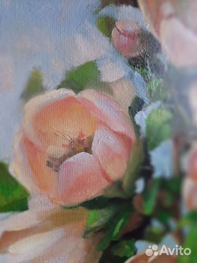 Картина 50х70см маслом на холсте Весенний цвет