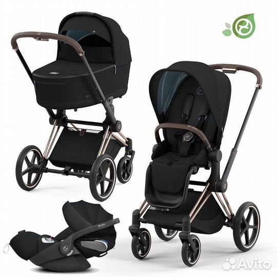 Новая коляска 3 в 1 Cybex Priam 4 Deep black