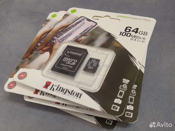 Карта памяти MicroSD Kingston Canvas Select + 64gb