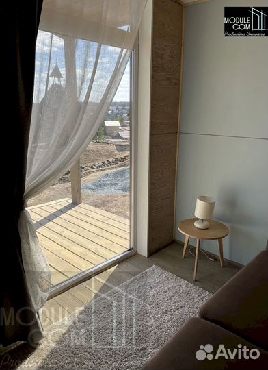 Модульный дом с отделкой и закрытой террасой