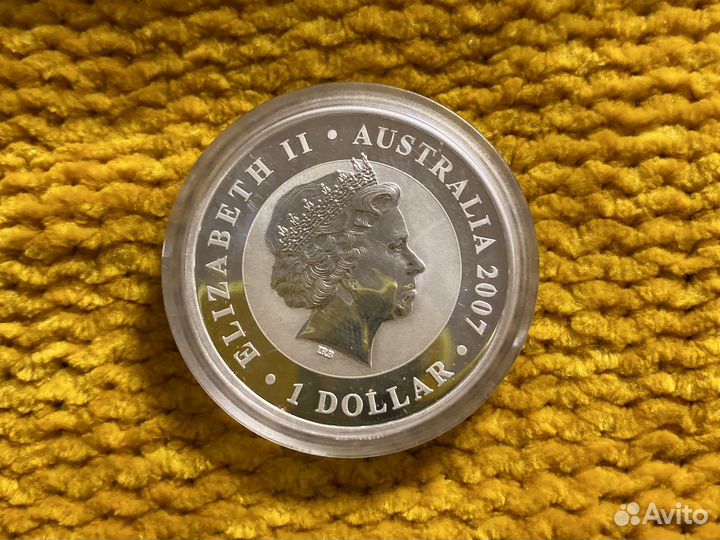 Австралия 1 доллар 2007 Коала Серебро