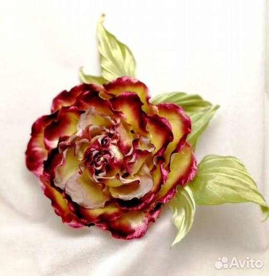 Брошь роза из бархата(2 цвета)