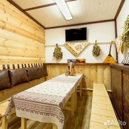 Баня на дровах с банным чаном