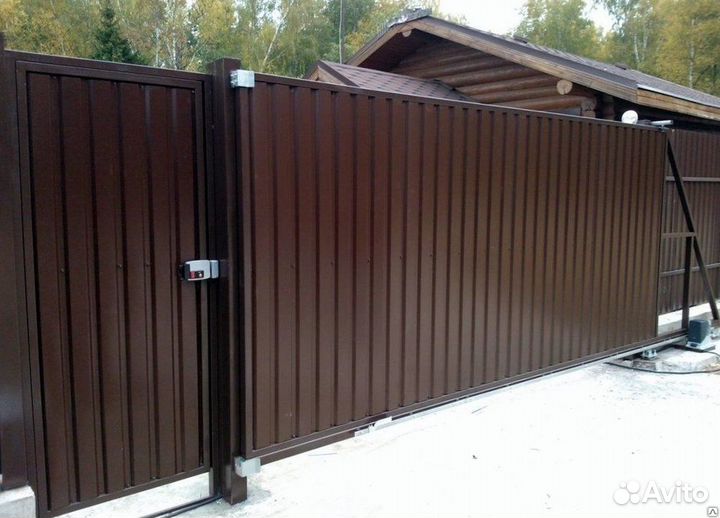 Откатные ворота с автоматикой под ключ