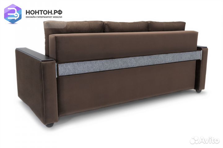 Диван еврокнижка Денвер коричневый