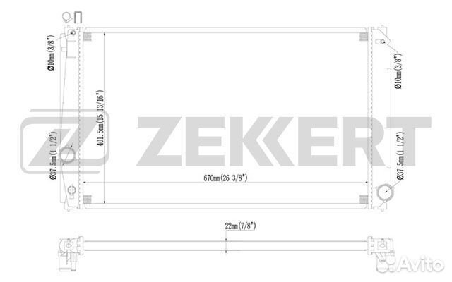 Zekkert MK-1472 Радиатор охл. дв. Toyota Estima SR
