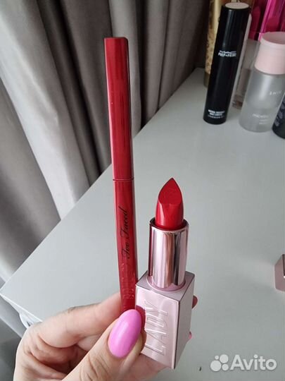 Новый набор помада и карандаш для губ too faced
