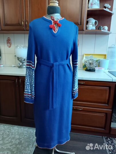 Платье трикотажное женское теплое 48