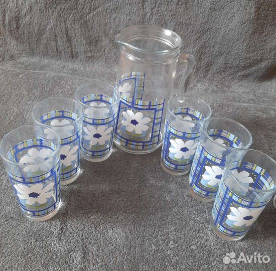 Набор для напитков 6 стаканов+кувшин