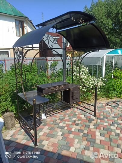 Кованый мангал с печкой
