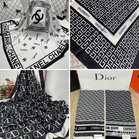 Платки chanel, dior, valentino, givenchy