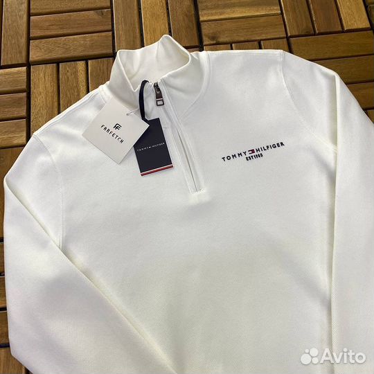Полузамок мужской lacoste свитшот белый