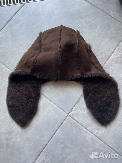 Шапка зимняя из дубленой кожи