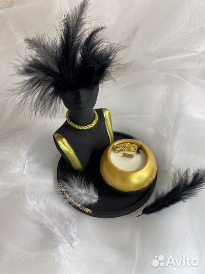 Ваза/кашпо из гипса «Дама»