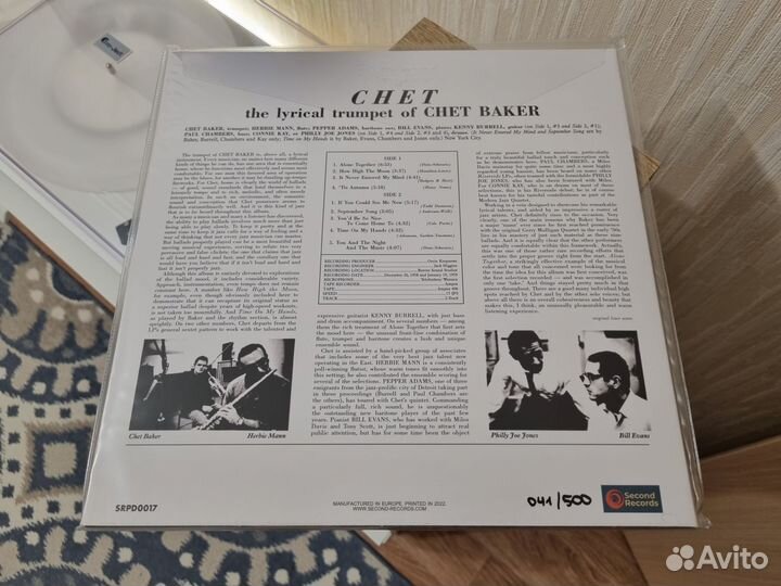 Chet Baker - Chet (Clear / White Splatter)