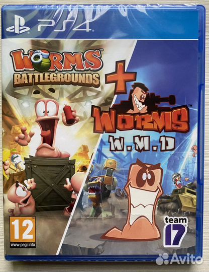Worms Battlegrounds + Worms WMD PS4 Новый Диск