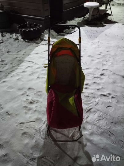 Детские зимние санки на колесах